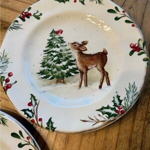 Christmas Deer plates Pier 1 Winter's Wonder Plate- set of 2
